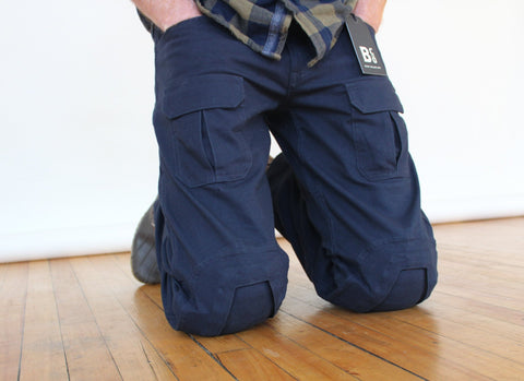 Royal Blue Work Trousers Pants Knee Pad Pocket Men's Cargo